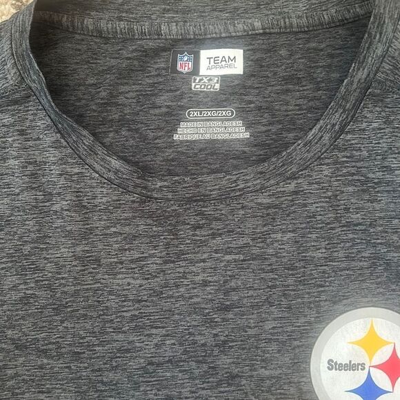 Pittsburgh Steelers XXL T-shirt Gray Logo EUC Short Sleeve Football Sports - Picture 3 of 16